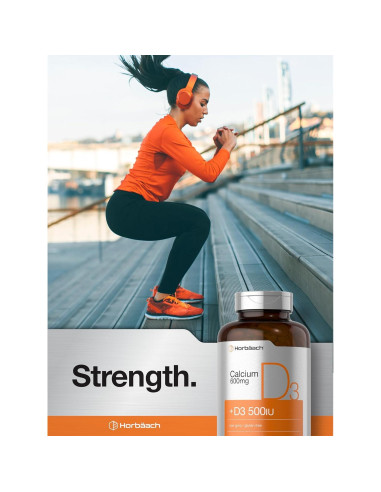 Suplemento de Calcio Horbach 600 mg + Vitamina D3 120 Gelatinas