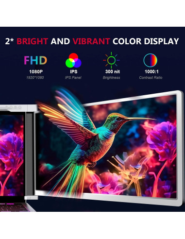 Extensor de Pantalla para Laptop 13.3" Tongliyuan 1080P FHD