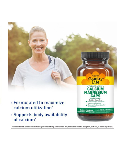 Suplemento de Calcio y Magnesio Country Life 1000mg/500mg