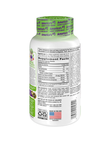 Vitafusion Gummy Calcio 500 mg con Vitamina D3 - 100 Unidades