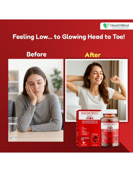 Cápsulas de Hierro Suave HealthBest con Vitamina C - 60 Unidades Cápsulas de Hierro Suave HealthBest con Vitamina C - 60 Unidades