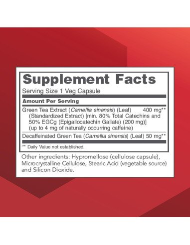 Extracto de Té Verde EGCg 200 mg - 90 Cápsulas Veganas