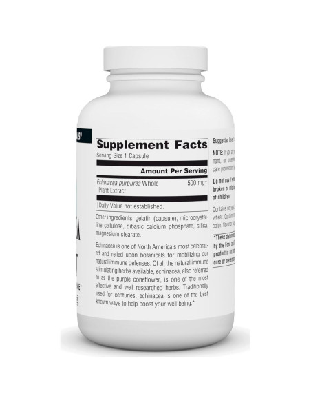 Extracto de Raíz de Equinácea Source Naturals 500mg 200 Cápsulas Extracto de Raíz de Equinácea Source Naturals 500mg 200 Cápsulas