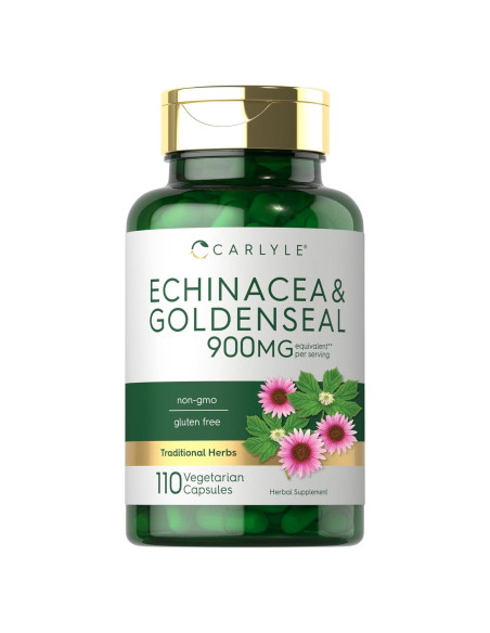 Cápsulas de Echinacea y Goldenseal Carlyle 900mg 110 Unidades Cápsulas de Echinacea y Goldenseal Carlyle 900mg 110 Unidades