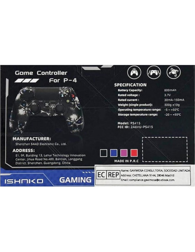 Controlador Inalámbrico Azul CHENGDAO PS4 800mAh Sensor 6 Ejes