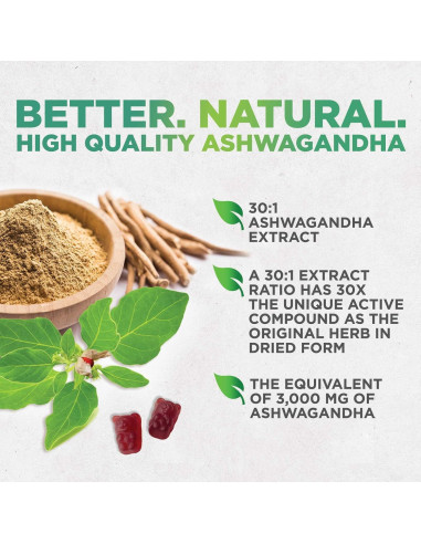 Gomitas de Ashwagandha Nature's Nutrition 3000mg Veganas 60 Unidades