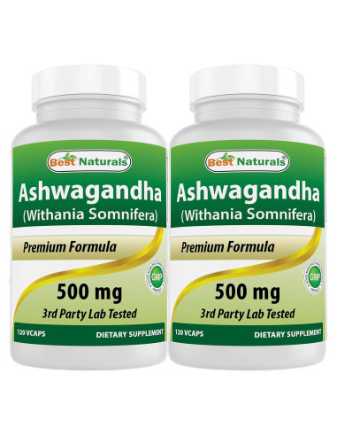 Cápsulas de Ashwagandha Mejores Naturales 500 mg 240 Unidades