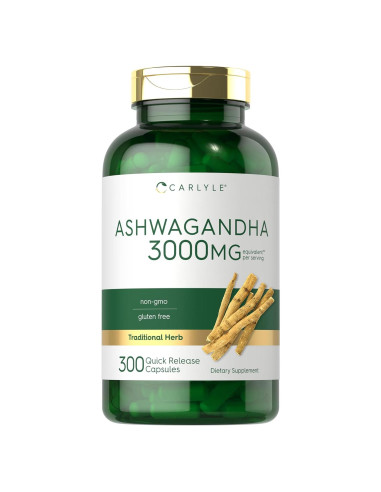 Suplemento de Ashwagandha Carlyle 3000mg 300 Cápsulas Sin OGM