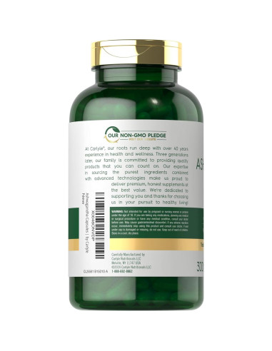 Suplemento de Ashwagandha Carlyle 3000mg 300 Cápsulas Sin OGM