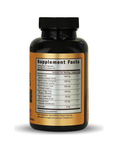 Suplemento Natural Prime Berberina 600mg + Canela 400mg
