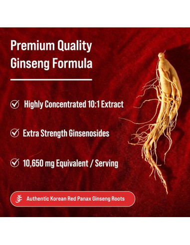 Cápsulas de Ginseng Rojo Panax NutraChamps 120 Unidades