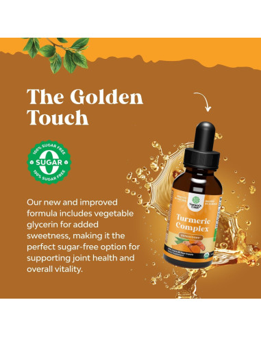 Gotas de Cúrcuma Orgánica Natures Craft 60ml - Antiinflamatorio