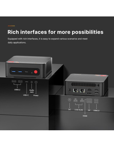 Mini PC BOSGAME P4 Ryzen 7 5825U 32GB 1TB Triple Pantalla 4K