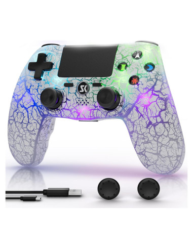 Controlador Inalámbrico CHENGDAO para PS4 Blanco RGB