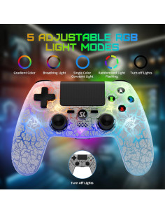 Controlador Inalámbrico CHENGDAO para PS4 Blanco RGB 2