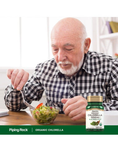 Chlorella Piping Rock 1000mg 120 Tabletas Orgánicas Sin OGM