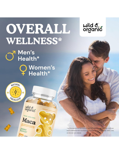 Gomitas de Raíz de Maca Orgánica 1800mg - 60 Unidades Veganas Gomitas de Raíz de Maca Orgánica 1800mg - 60 Unidades Veganas