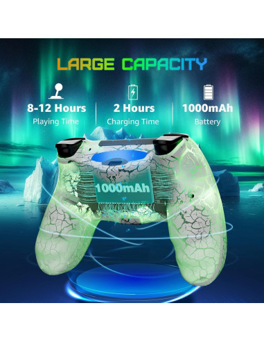 Controlador Inalámbrico CHENGDAO para PS4 Blanco RGB