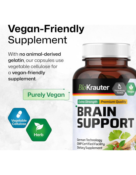 Suplemento Cerebral BIO KRAUTER - 100 Cápsulas - 1300 mg Vegano Suplemento Cerebral BIO KRAUTER - 100 Cápsulas - 1300 mg Vegano