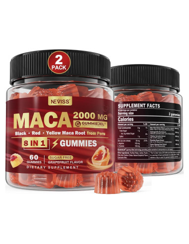 Gomitas de Maca Orgánica NEVISS 2000mg Sin Azúcar - Energía y Vitalidad