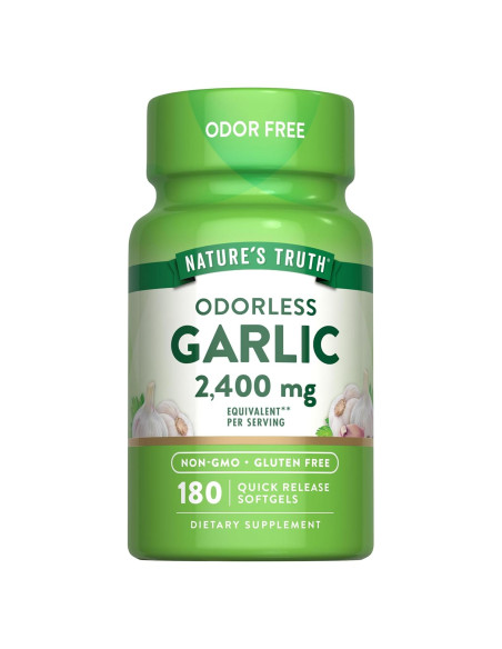 Suplemento de Ajo Sin Olor Nature's Truth 2400mg 180 Cápsulas Suplemento de Ajo Sin Olor Nature's Truth 2400mg 180 Cápsulas