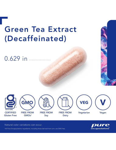 Extracto de Té Verde Pure Encapsulations 60 Cápsulas Descafeinado