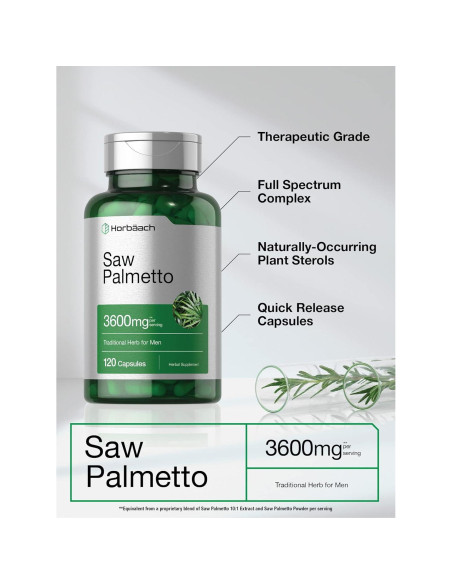 Extracto de Saw Palmetto Horbach 120 Cápsulas 3600mg Extracto de Saw Palmetto Horbach 120 Cápsulas 3600mg