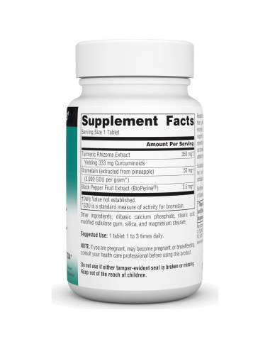 Extracto de Cúrcuma Source Naturals 100 Tabletas 95% Curcumina