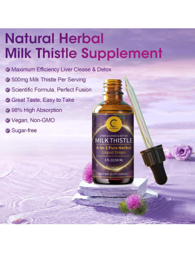 Extracto de Cardo Mariano GPGP 59.15 ml - Suplemento Hepático Natural