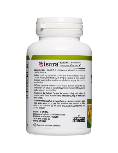 Cardo Mariano Phytosome Factores Naturales 90 Cápsulas 80% Silimarina Cardo Mariano Phytosome Factores Naturales 90 Cápsulas 80% Silimarina