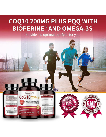 Suplemento CoQ10 200mg ZEBORA con PQQ y Omega-3 120 Cápsulas Suplemento CoQ10 200mg ZEBORA con PQQ y Omega-3 120 Cápsulas