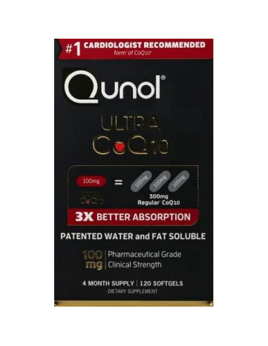Suplemento Qunol CoQ10 100mg 120 Cápsulas Gel Blandas
