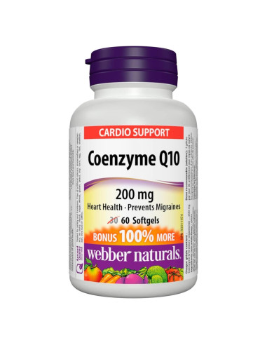 Webber Naturals Coenzima Q10 200 mg 60 Softgels Antioxidante