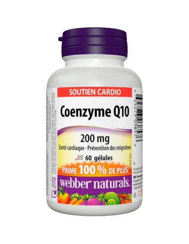Webber Naturals Coenzima Q10 200 mg 60 Softgels Antioxidante