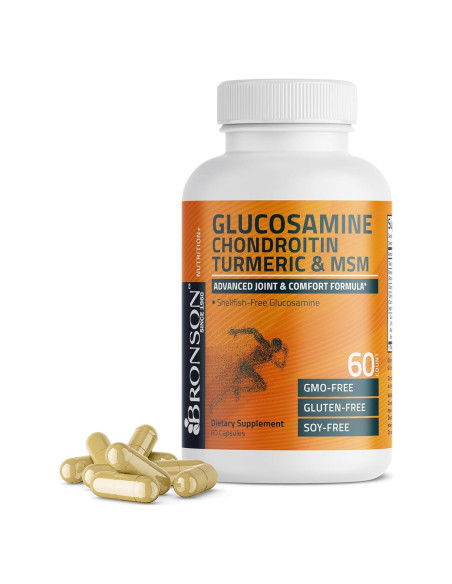 Bronson Glucosamina Condroitina Cúrcuma MSM 60 Cápsulas Bronson Glucosamina Condroitina Cúrcuma MSM 60 Cápsulas