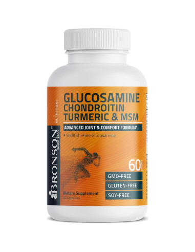 Bronson Glucosamina Condroitina Cúrcuma MSM 60 Cápsulas