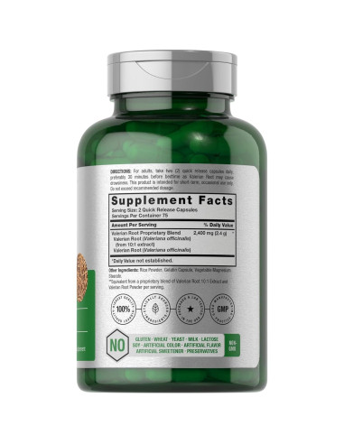 Cápsulas de raíz de valeriana Horbach 2400 mg 150 unidades