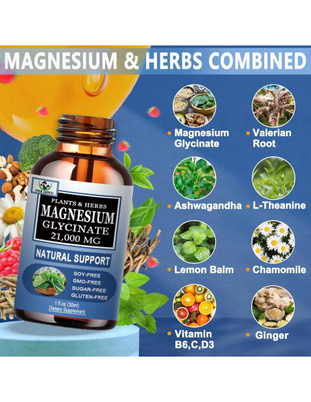 Gotas de Glicinato de Magnesio 21000mg - Suplemento Natural Gotas de Glicinato de Magnesio 21000mg - Suplemento Natural