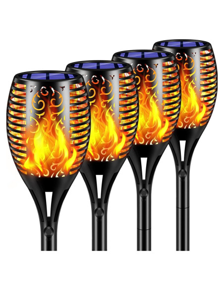 Luces Solares TomCare 99 LED Antorchas Impermeables 4 Pack Luces Solares TomCare 99 LED Antorchas Impermeables 4 Pack