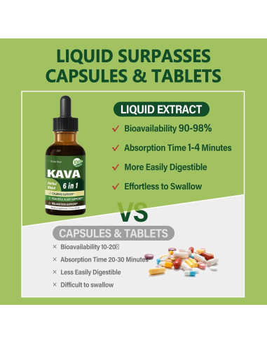 Gotas de Kava Eubrition 59 ml - Suplemento Calmante y Relajante