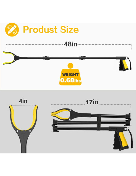 Agarrador Plegable Ronivante 121,9 cm Magnético Antideslizante Agarrador Plegable Ronivante 121,9 cm Magnético Antideslizante