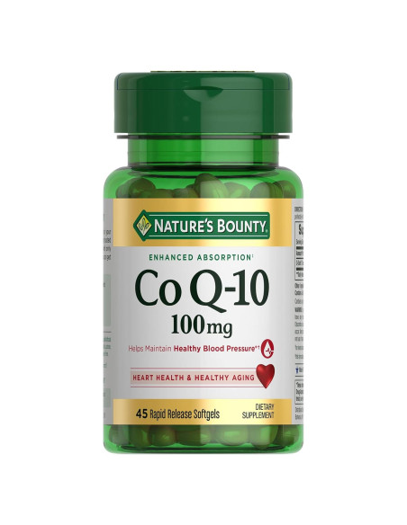 Nature's Bounty CoQ10 100mg 45 gelatinas blandas antioxidantes Nature's Bounty CoQ10 100mg 45 gelatinas blandas antioxidantes