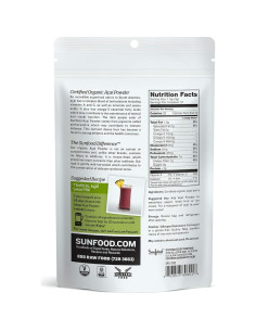 Polvo de Acai Orgánico Sunfood 113.4 g - Antioxidante Natural 2