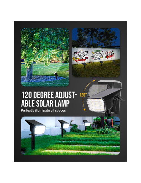 Luces Solares Exteriores COOZAMING 63 LED IP65 3 Modos Luces Solares Exteriores COOZAMING 63 LED IP65 3 Modos