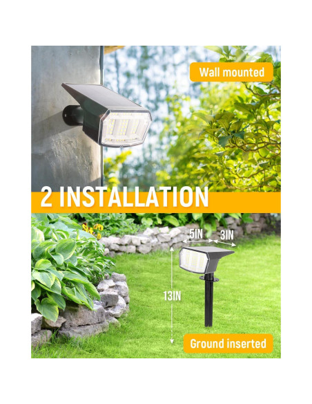 Luces Solares Exteriores COOZAMING 63 LED IP65 3 Modos Luces Solares Exteriores COOZAMING 63 LED IP65 3 Modos