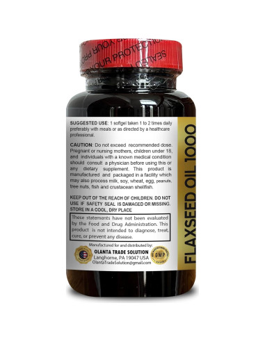 Cápsulas de Aceite de Semilla de Lino Vitalabs 1000 mg - Orgánico