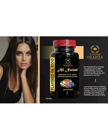 Cápsulas de Aceite de Semilla de Lino Vitalabs 1000 mg - Orgánico
