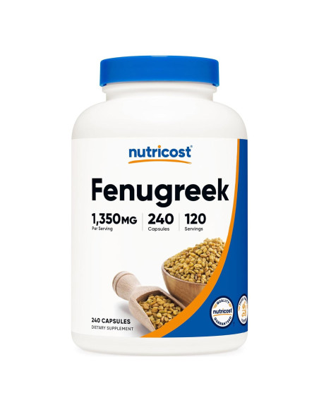 Semilla de Fenogreco Nutricost 1350mg - 240 Cápsulas Sin Gluten Semilla de Fenogreco Nutricost 1350mg - 240 Cápsulas Sin Gluten