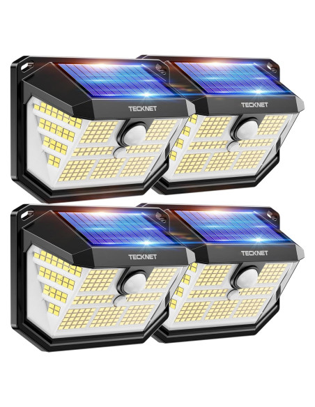 Luces Solares TECKNET 4 Paquete 231 LED Sensor Movimiento Luces Solares TECKNET 4 Paquete 231 LED Sensor Movimiento