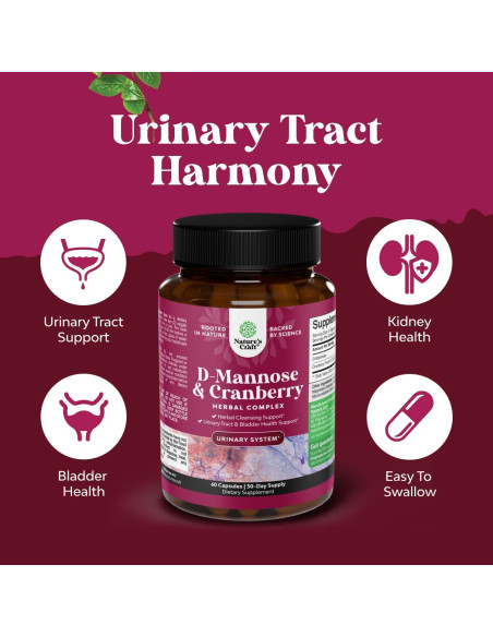 D Mannosa 1000mg con Arándano - 60 Cápsulas para Salud Urinaria D Mannosa 1000mg con Arándano - 60 Cápsulas para Salud Urinaria